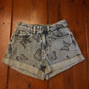 Pacsun butterfly Jean shorts